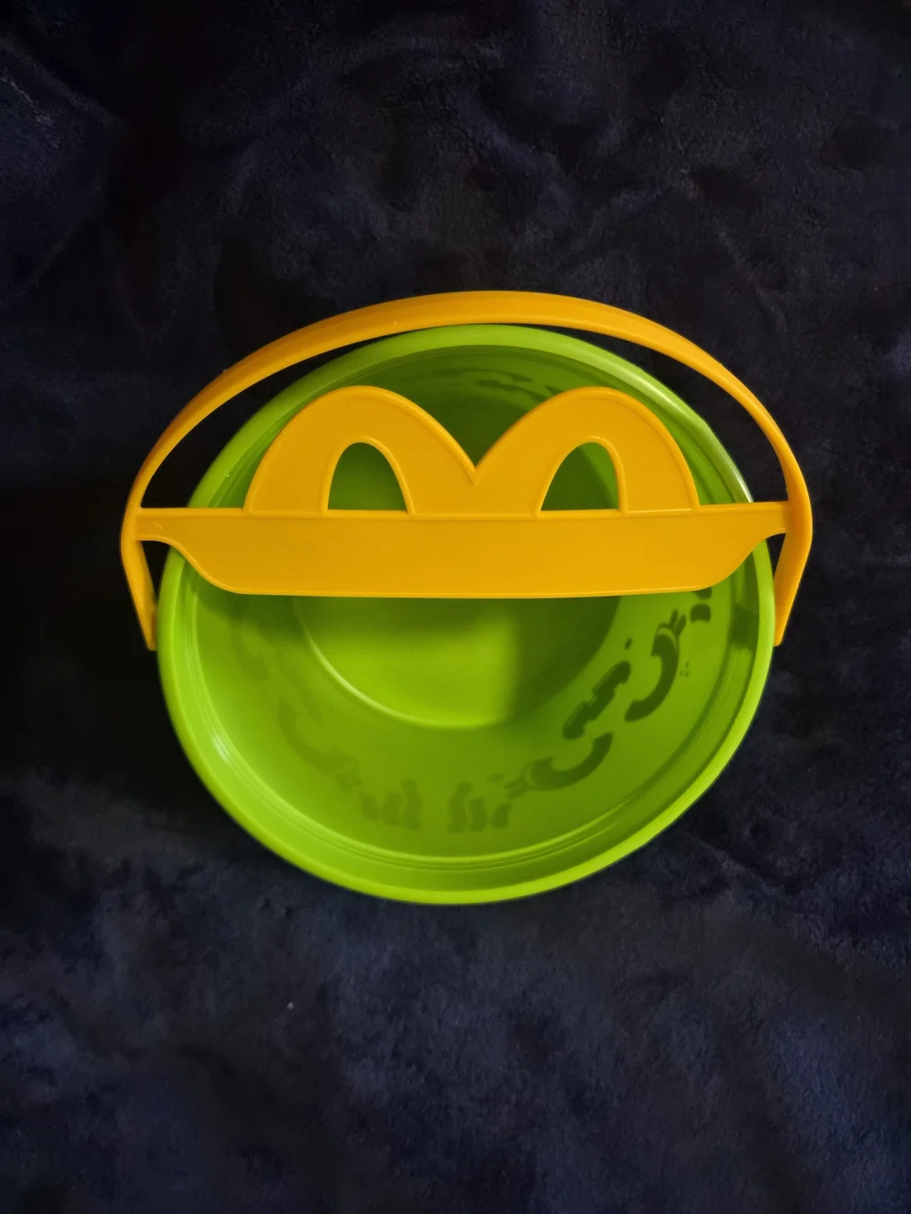 McDonald's Green Kids Boo Bucket with Yellow Handle and Cute Faces